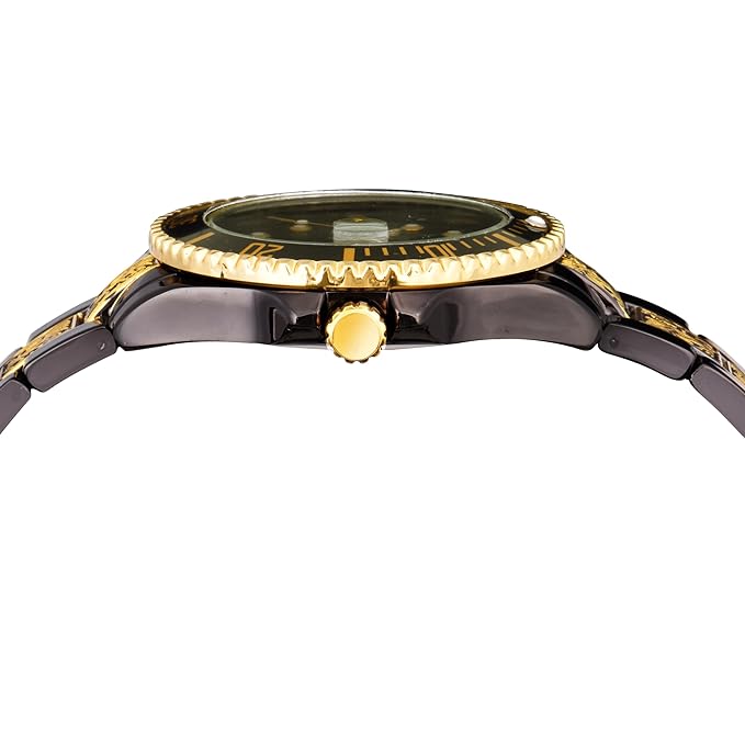 SWADESI STUFF Brilliance Black Hand-Grooving Date Dial Premium Luxury Stainless Steel Strap Analog Watch for Men