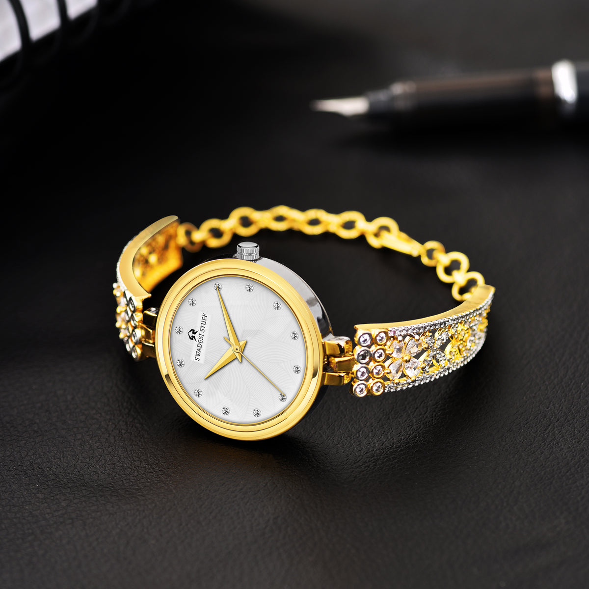 Diadem - Gold - Premium & Luxurious Metal Watch For Women