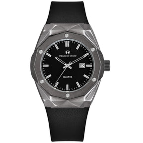 Aegis - Black - Premium Silicone Strap Watch For Men