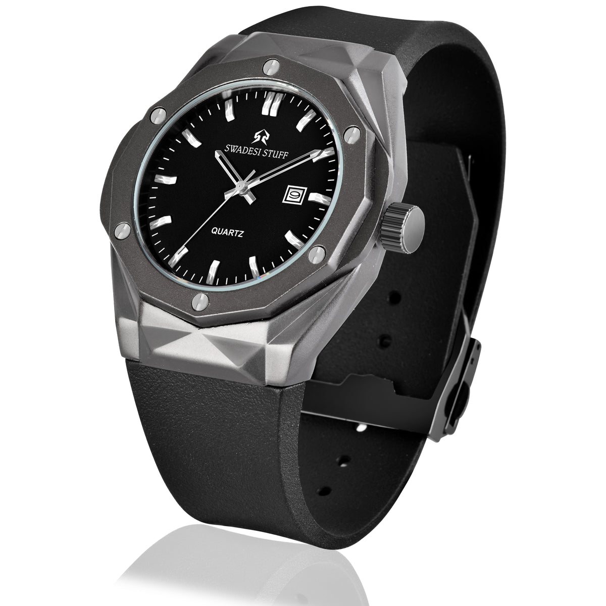 Aegis - Black - Premium Silicone Strap Watch For Men
