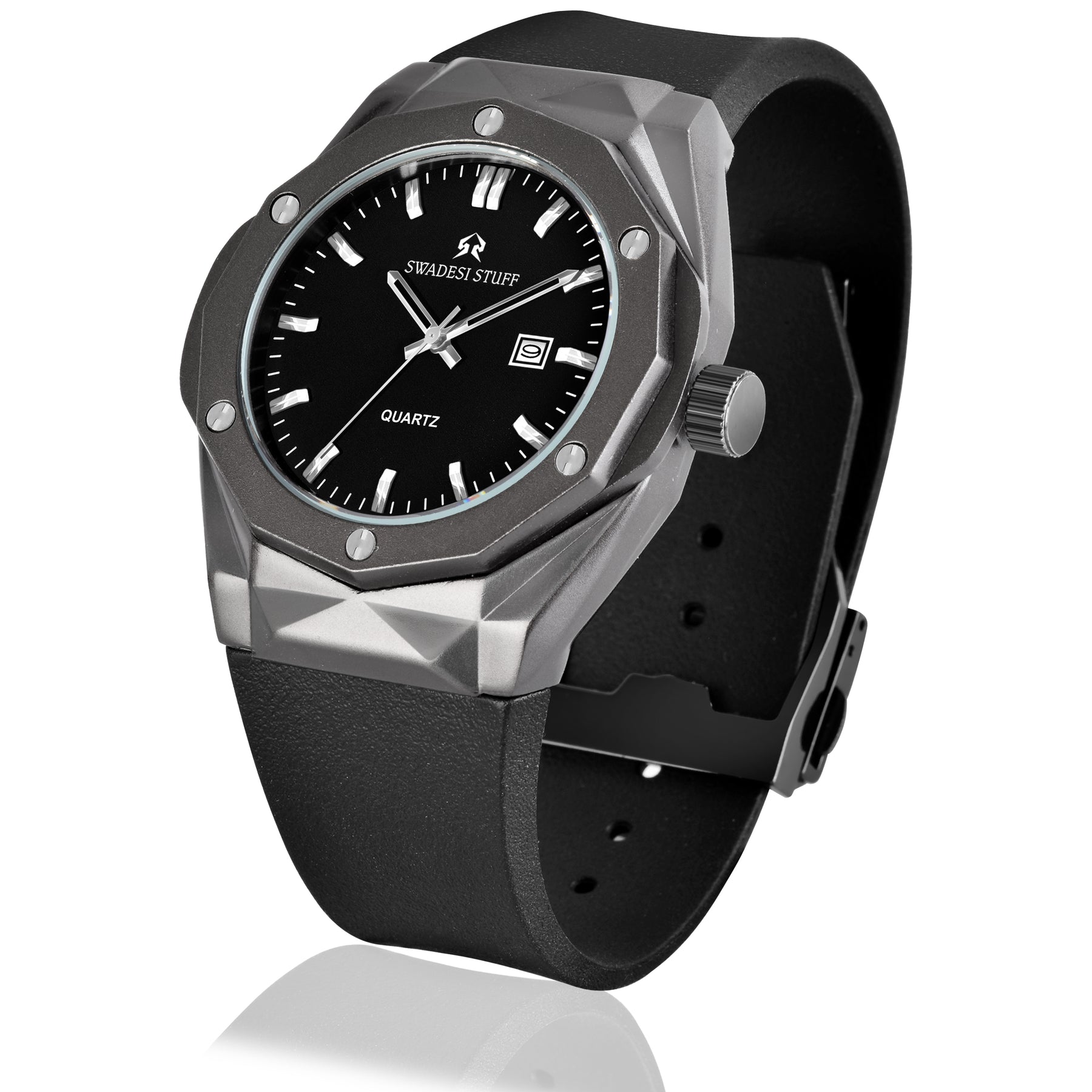 Aegis - Black - Premium Silicone Strap Watch For Men