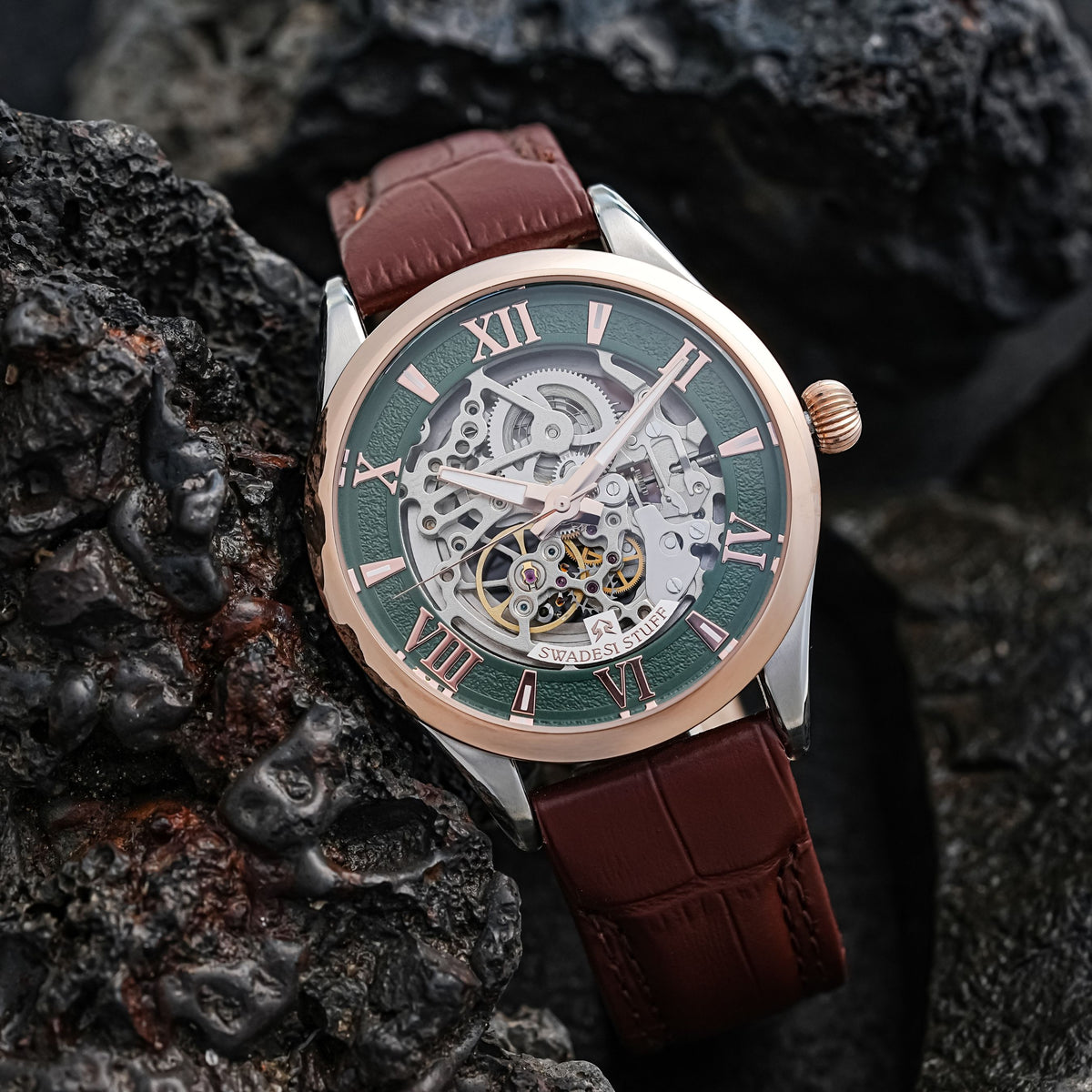 Glitterati - Brown - Premium Automatic Watch For Men
