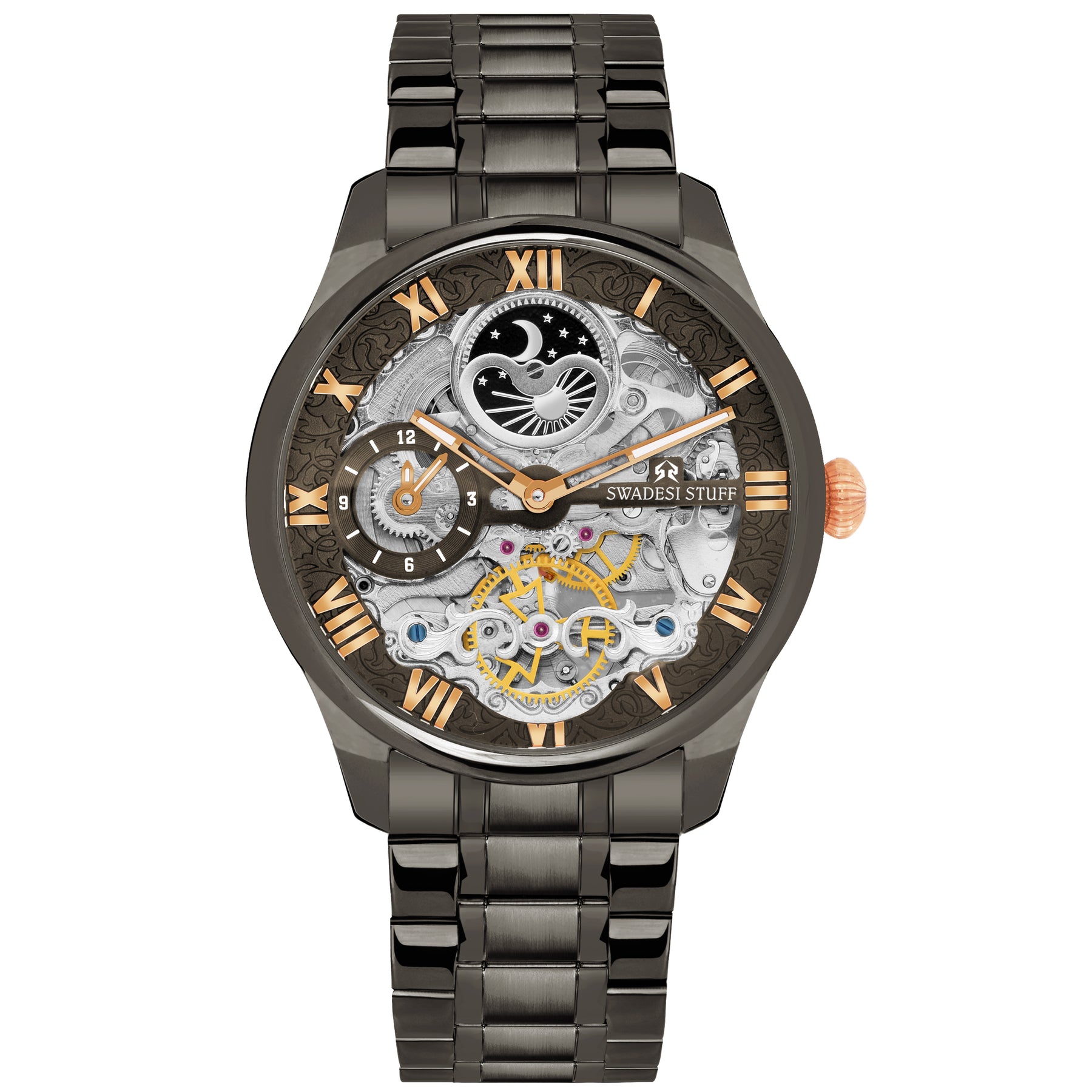 Aristocracy - Gun Metal - Premium Automatic Watch For Men