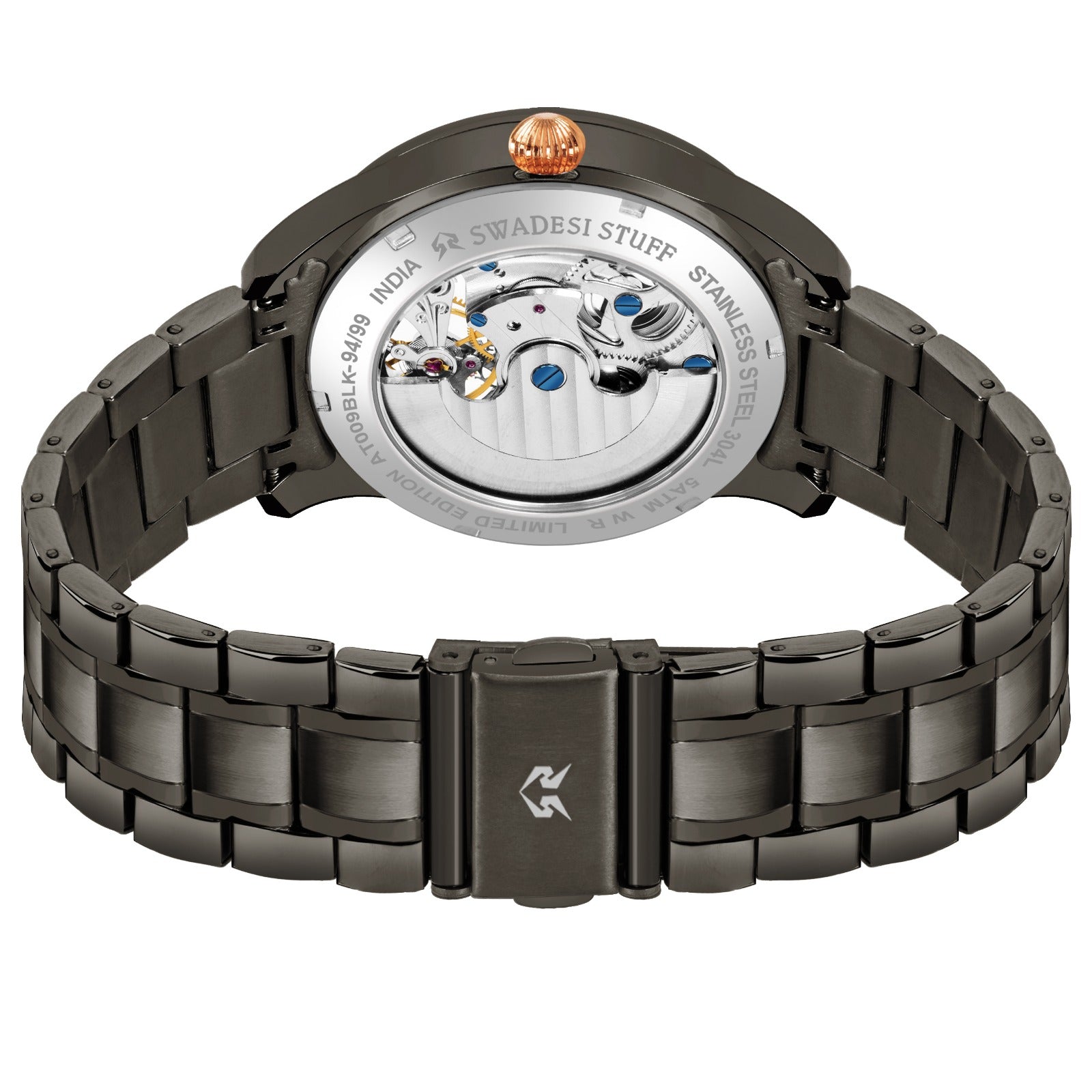 Aristocracy - Gun Metal - Premium Automatic Watch For Men
