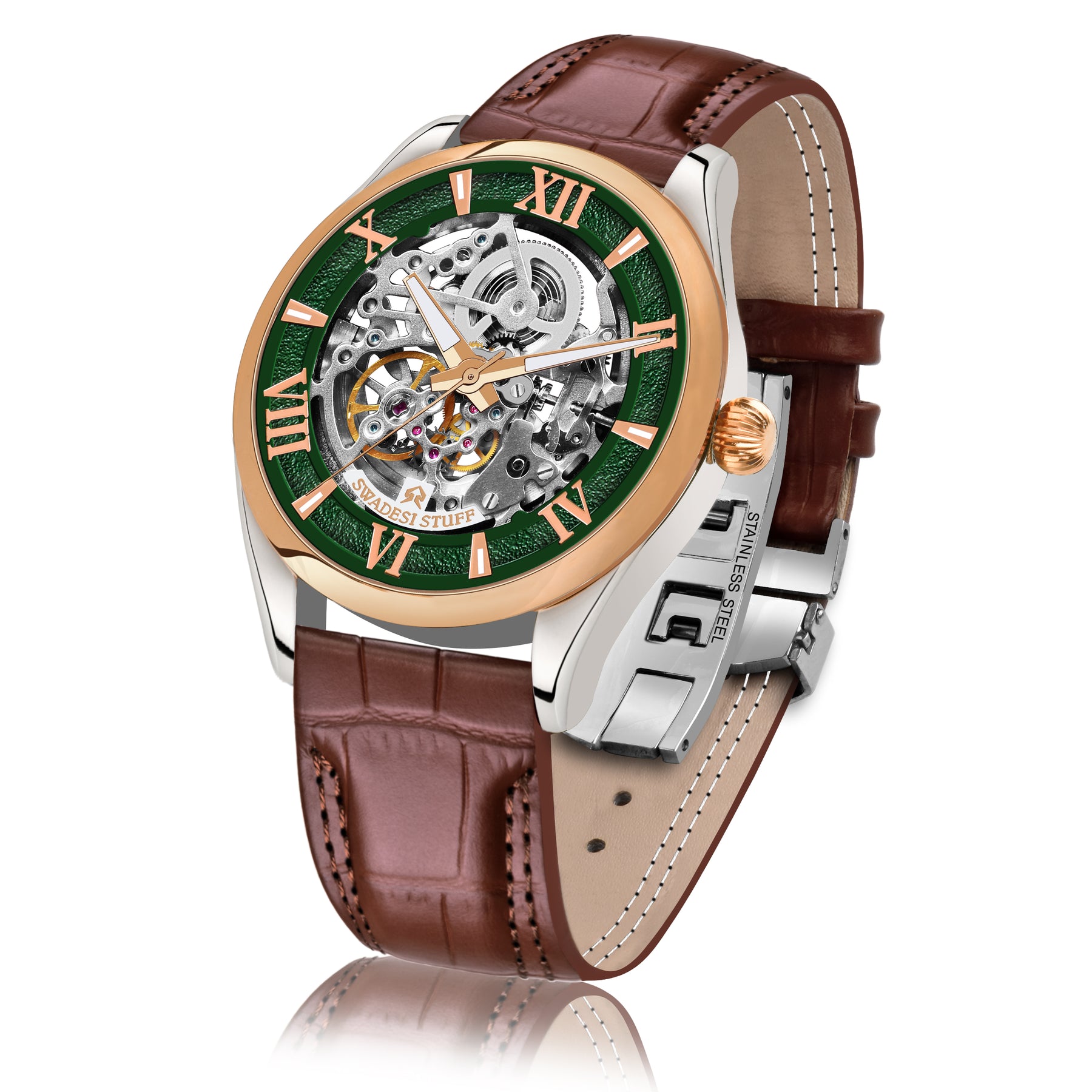 Glitterati - Brown - Premium Automatic Watch For Men
