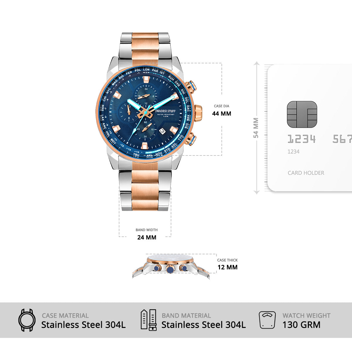 Coupe - Blue - Premium Metal Watch For Men